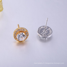 Nouvelle boucle d&#39;oreille en laiton rond design petites boucles d&#39;oreilles en or